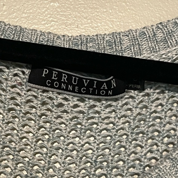 Peruvian cotton pullover sweater sea green size small. - Picture 2 of 5